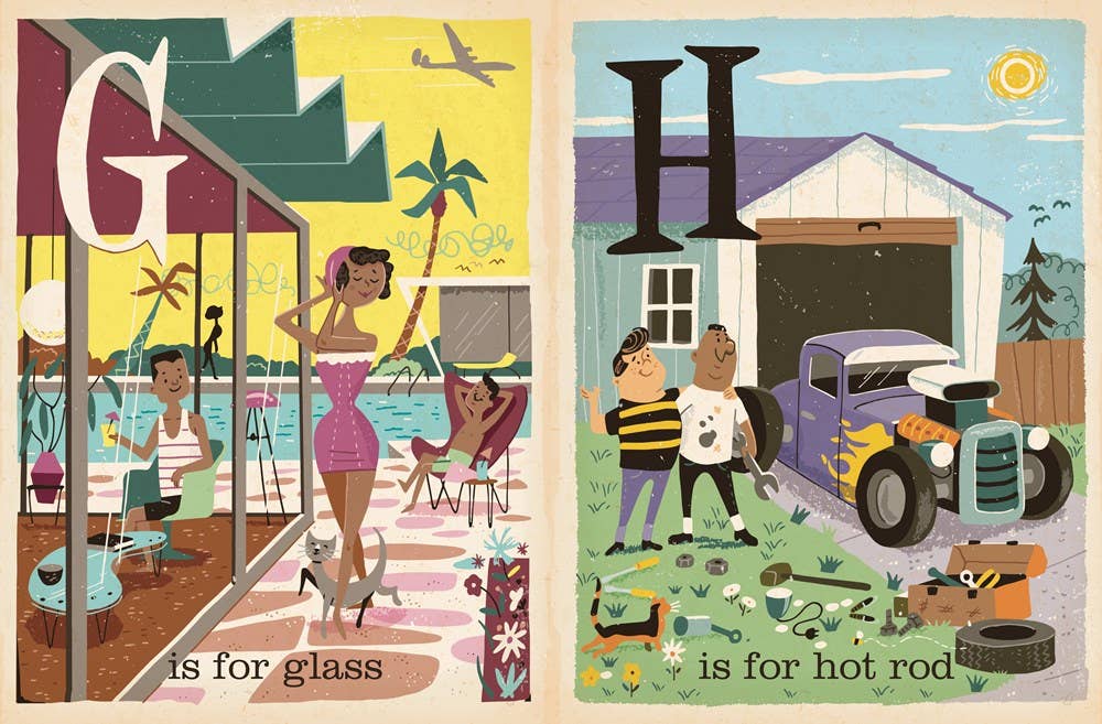 "A is for Atom: A midcentury Alphabet" Board Book