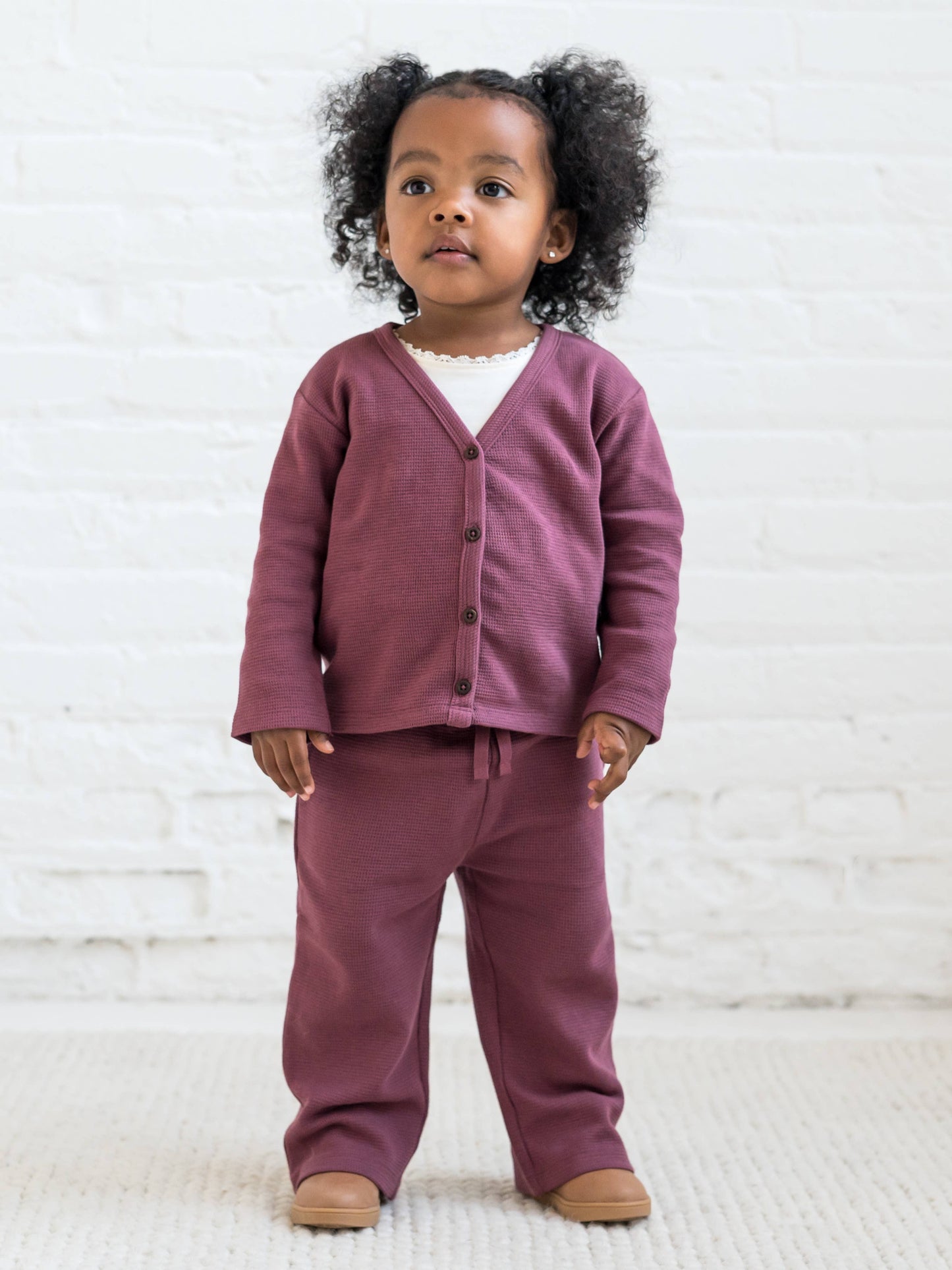 Clove Waffle Knit Pants (Mulberry)