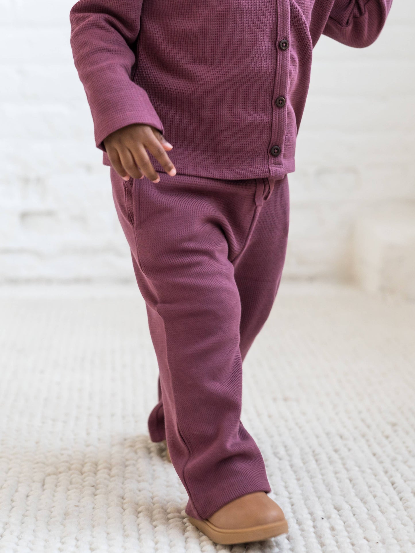 Clove Waffle Knit Pants (Mulberry)