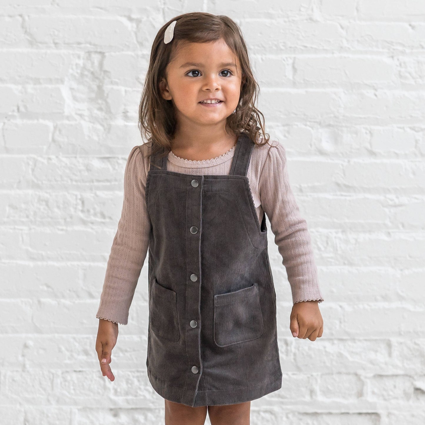 Corduroy Jumper Dress (Ash)