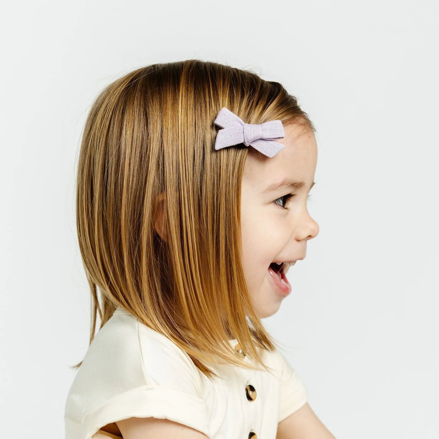 Linen Bow - Lavender Clip