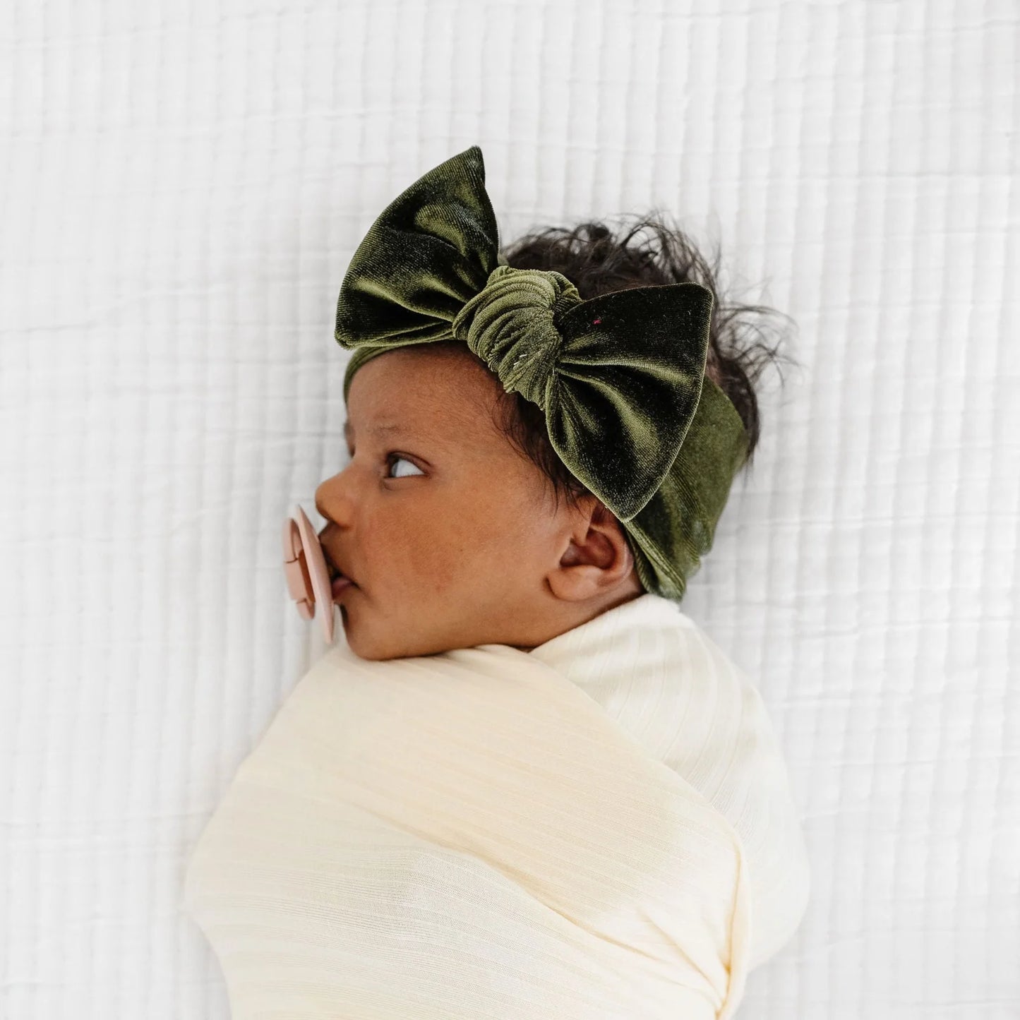 Velvet Knot Headband (Olive)
