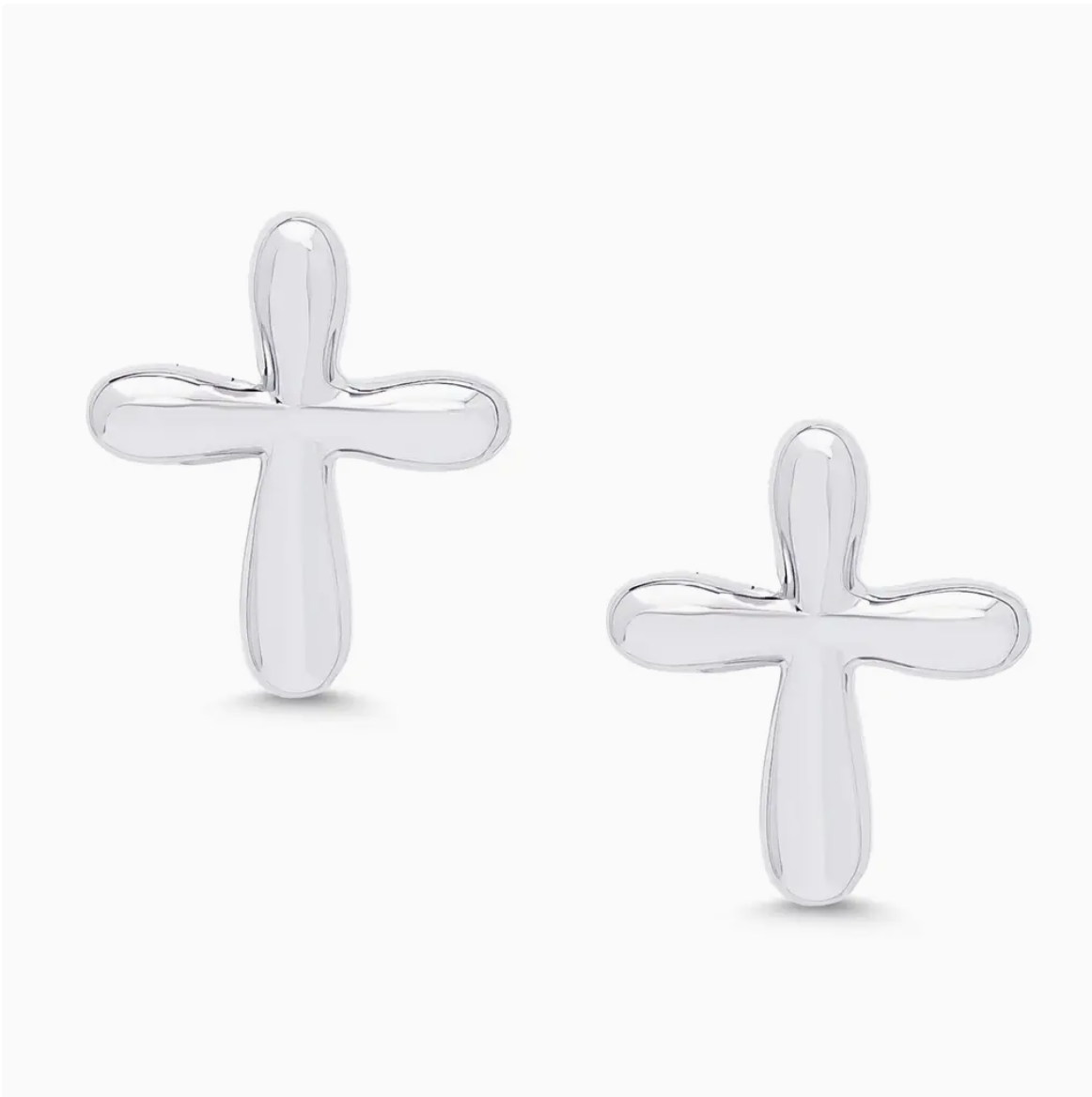 Cross Stud Earrings in Sterling Silver