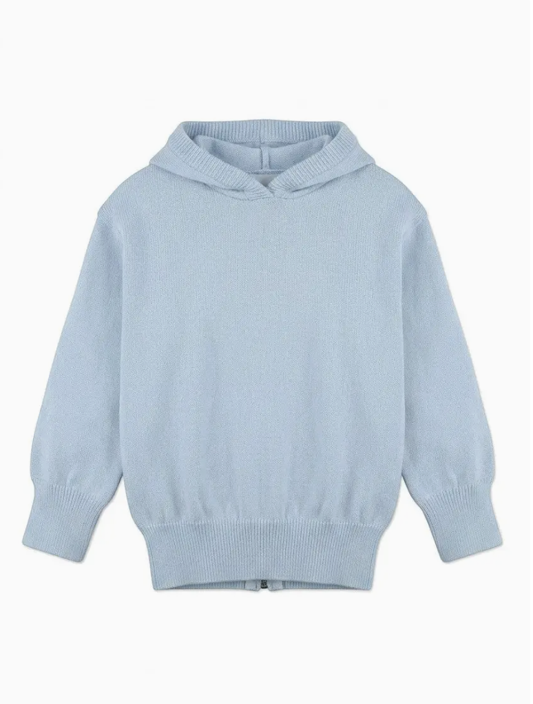 Blue Zip Back Baby Boy Sweater