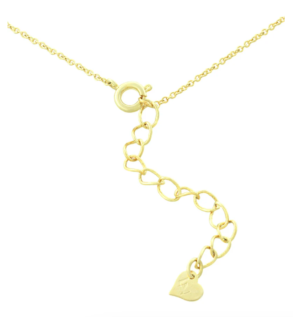 Bow Necklace with CZ (Pink)