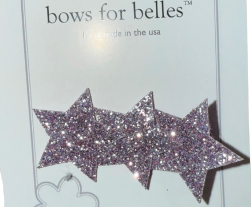 Purple Glitter Stars Hair Bow Sculpture