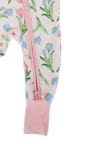 Zipper Romper (Tulips)