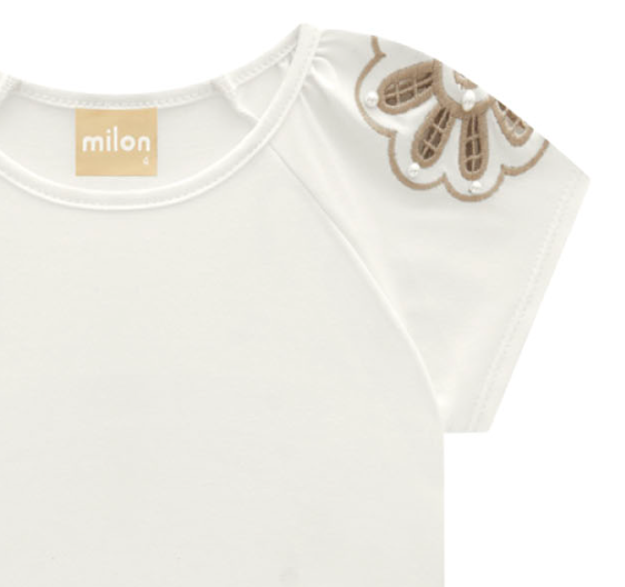 Petal Embroidered Sleeve Top