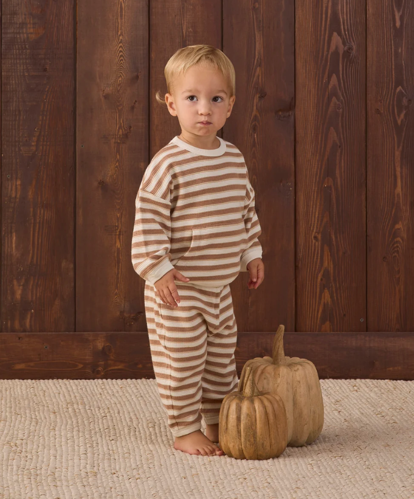 WAFFLE SLOUCH SET (SPICE STRIPE)