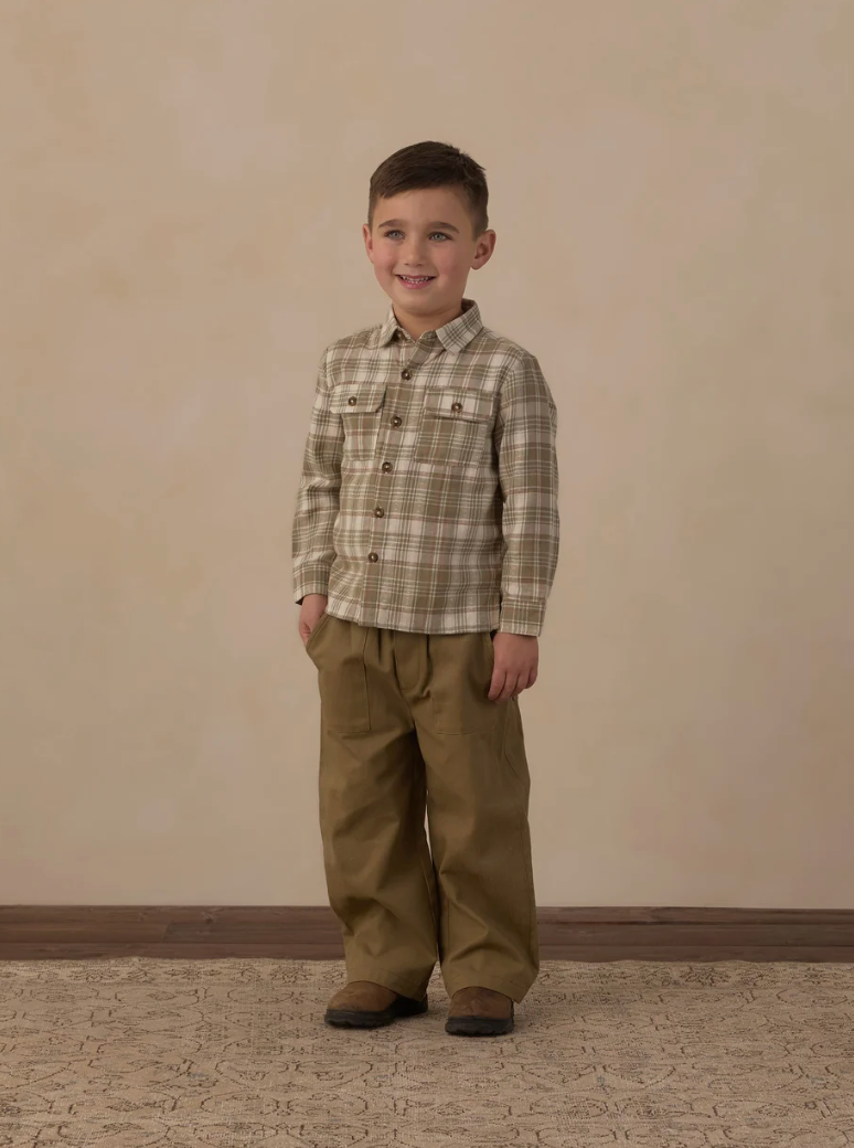 CORDUROY SHIRT (OLIVE DOBBY PLAID)