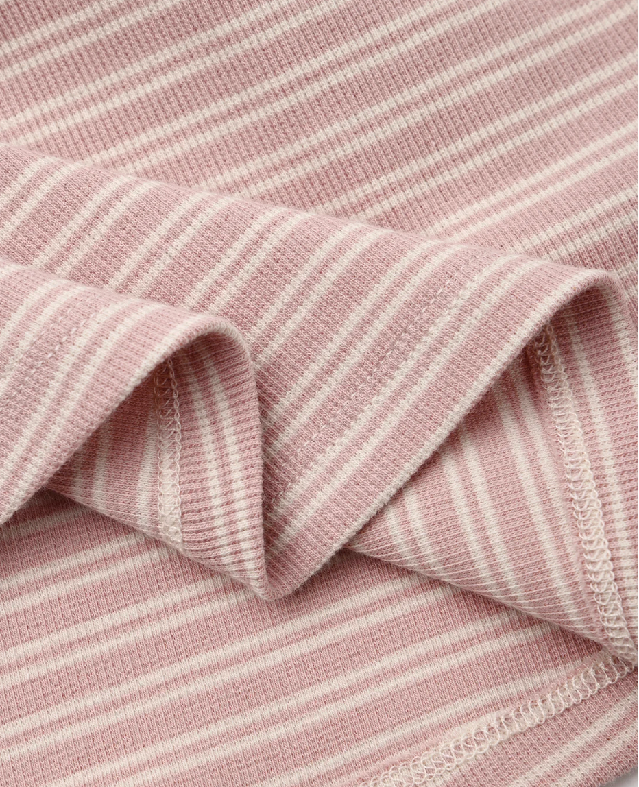 RIBBED KNOTTED HEADBAND (DUSTY ROSE MICROSTRIPE)