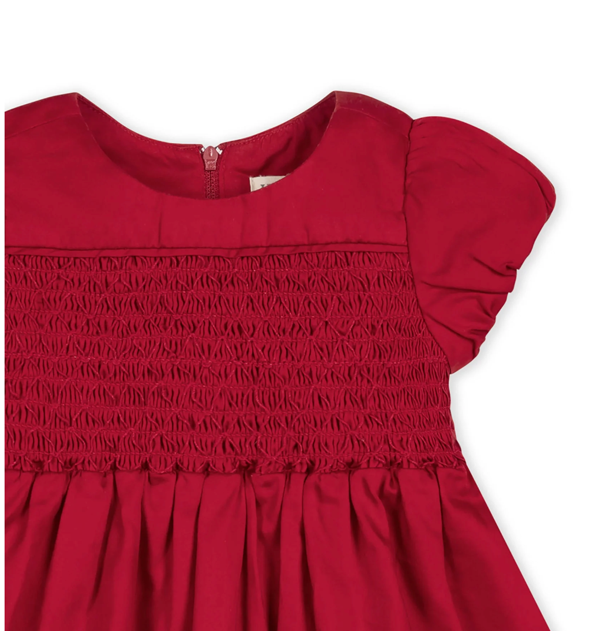 ORGANIC SMOCKED PUFF SLEEVE DRESS