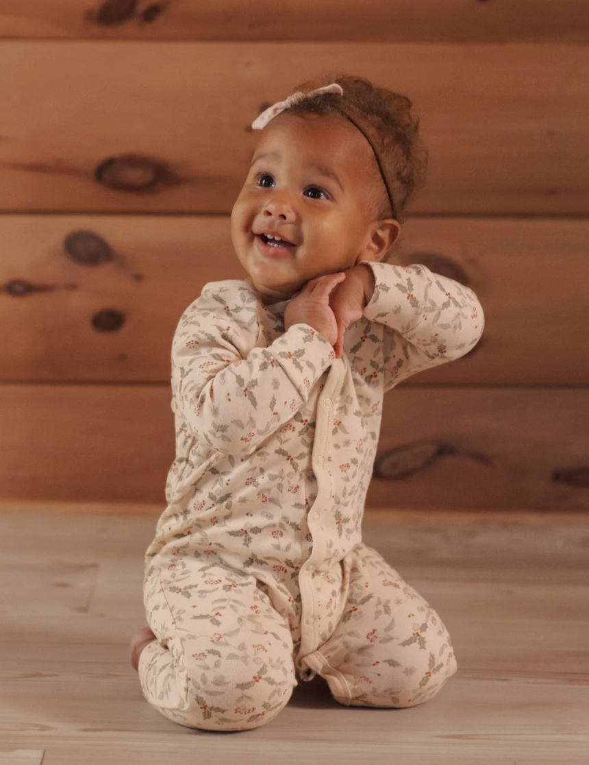 ORGANIC LONG JOHN PAJAMAS (HOLLY FLEUR)