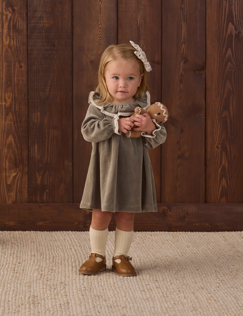 VELOUR BABY DRESS (SPRUCE)