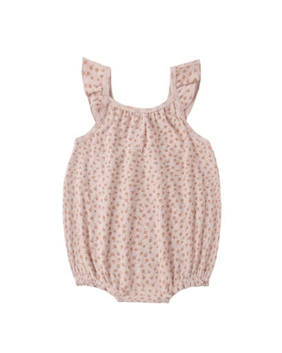 RIBBED RUFFLE ROMPER POSY