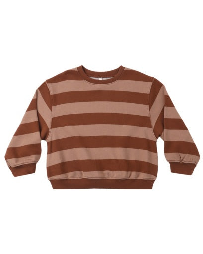 OVERSIZED SWEATSHIRT (BRICK/CLAY STRIPE)