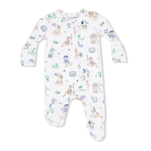 Country Club Dogs Neutral - 2 Way Zipper Footie