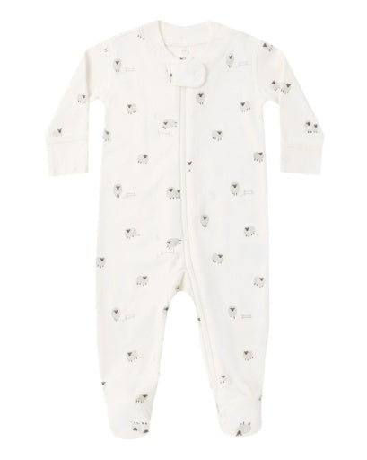 ZIP LONG SLEEVE SLEEPER FOOTIE SHEEP