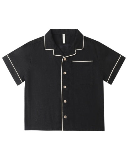 LAPEL COLLARED SHIRT BLACK