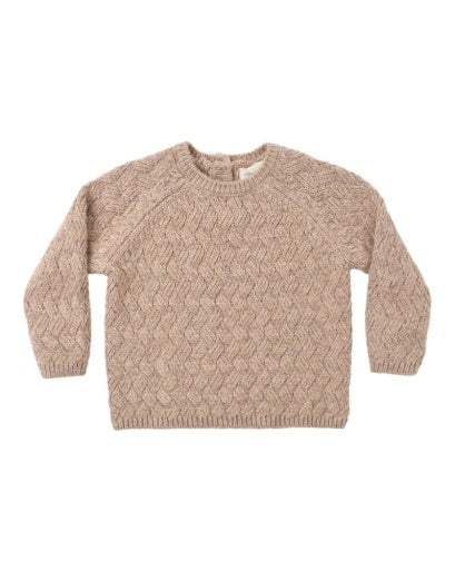 KNIT SWEATER HEATHERED ALMOND