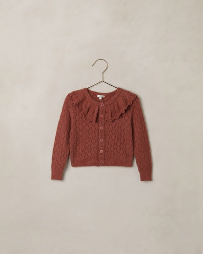 RUFFLE CARDIGAN SWEATER (SPICE)