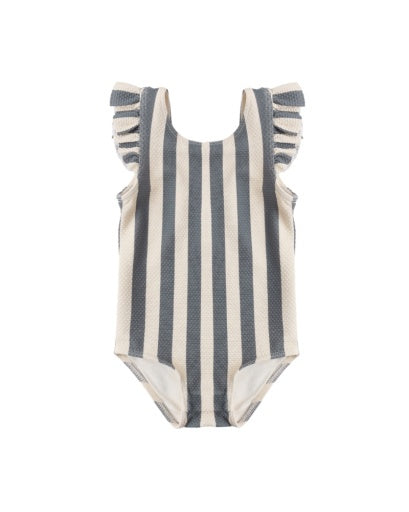 SCOOP BACK ONE-PIECE SWIMSUIT RETRO OCEAN STRIPE