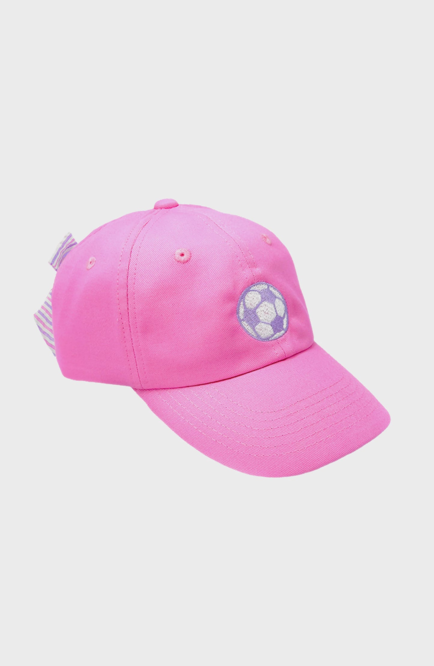 Pink Soccer Bow Baseball Hat