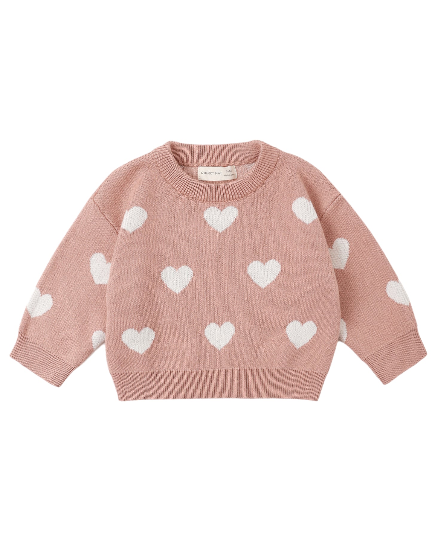 Knit Heart Sweater (Pink) *FINAL SALE*