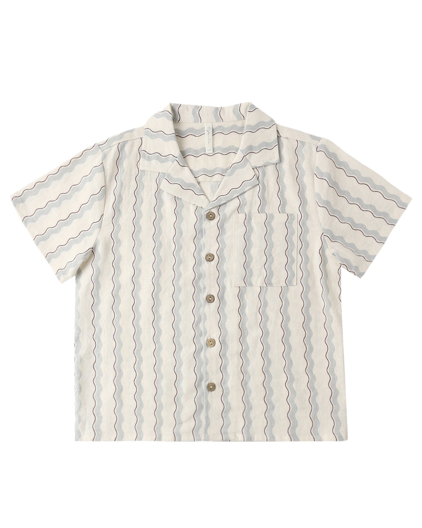 Lapel Collar Shirt (Wave Stripe)