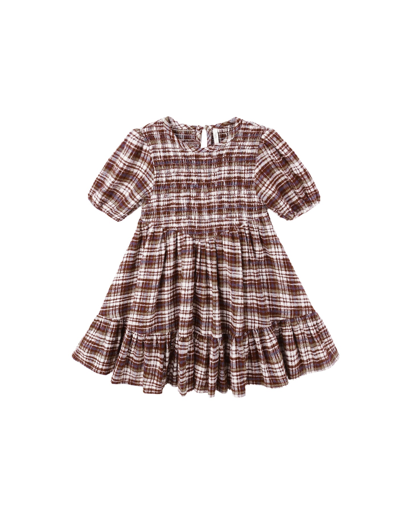 India Dress (Burgundy Plaid)