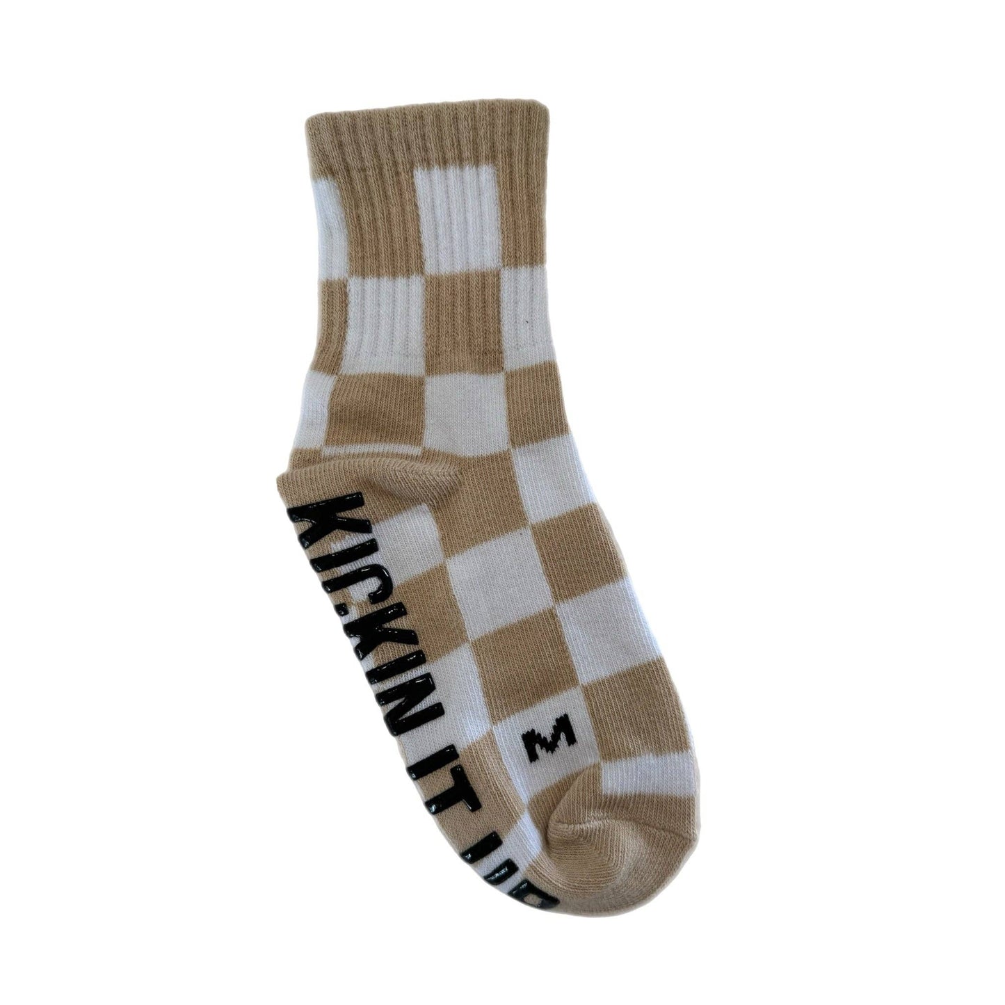 Beige Checker Socks