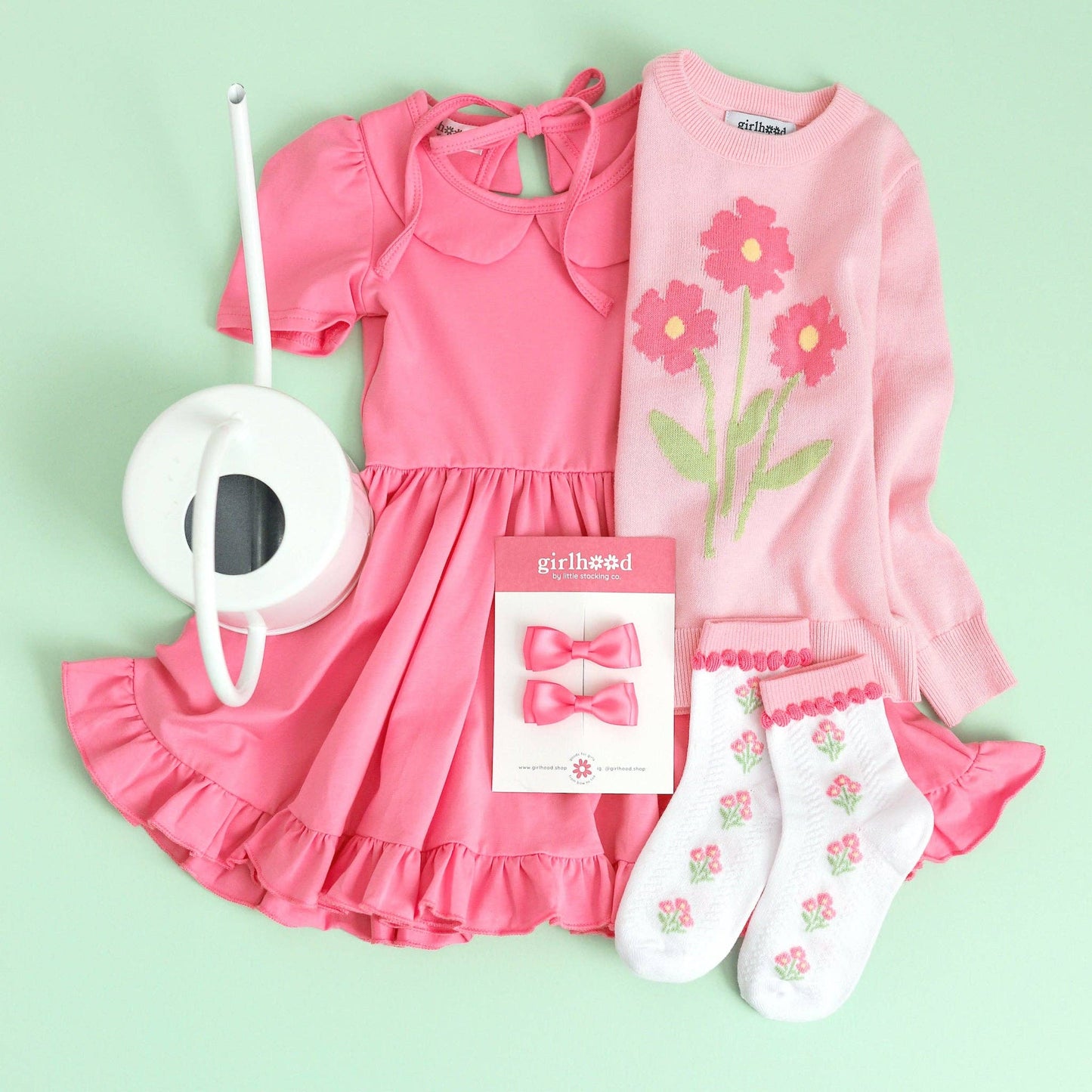 Pink Posey Midi Socks