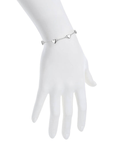 Puffed Heart Bracelet - Silver