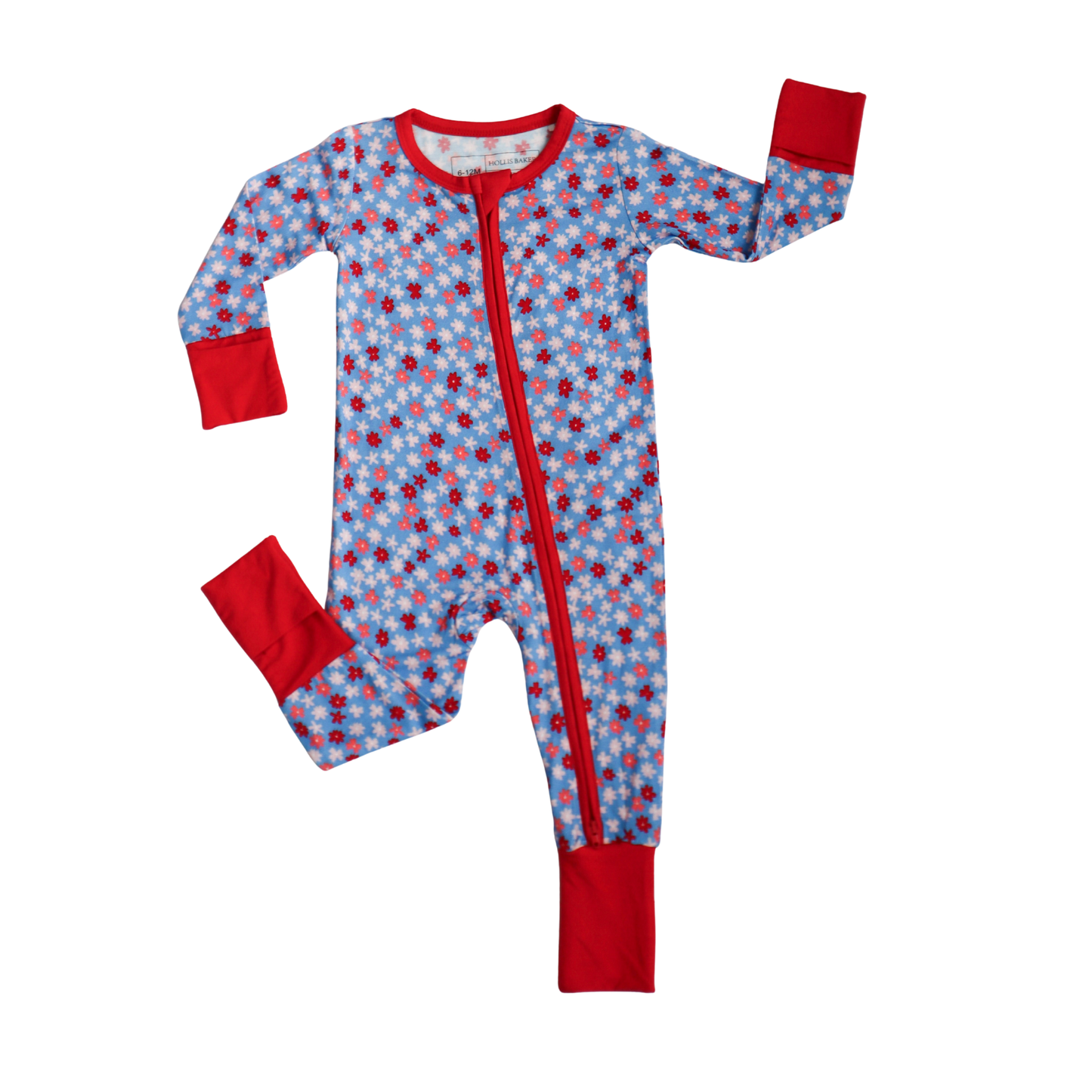 Zipper Romper (Blue Ditsy Floral)