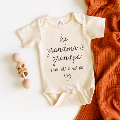 Grandma and Grandpa I Can't Wait to Meet You Onesie