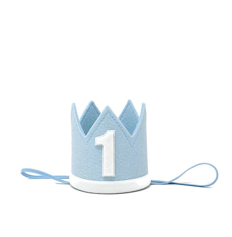 Blue Felt 1st Birthday Hat