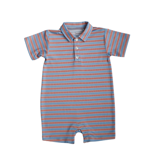 Knox Romper (Red/Blue Stripe)
