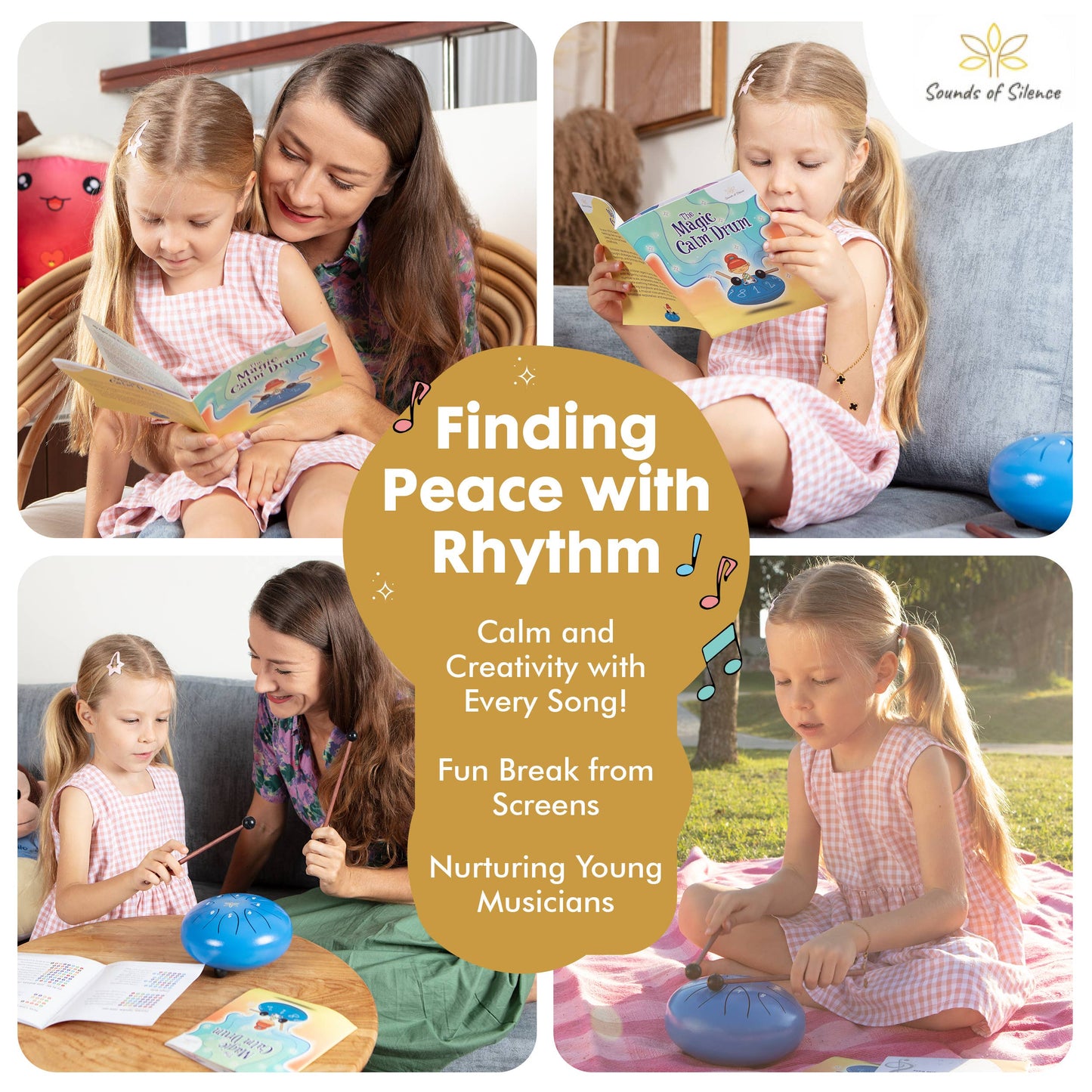 Magic Calm Drum Steel Tongue Drum Set (Blue)