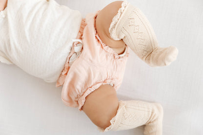 Fancy Lace Top Knee Highs - Vanilla