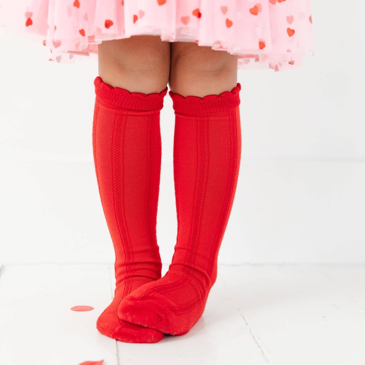 Scalloped Knee High Socks