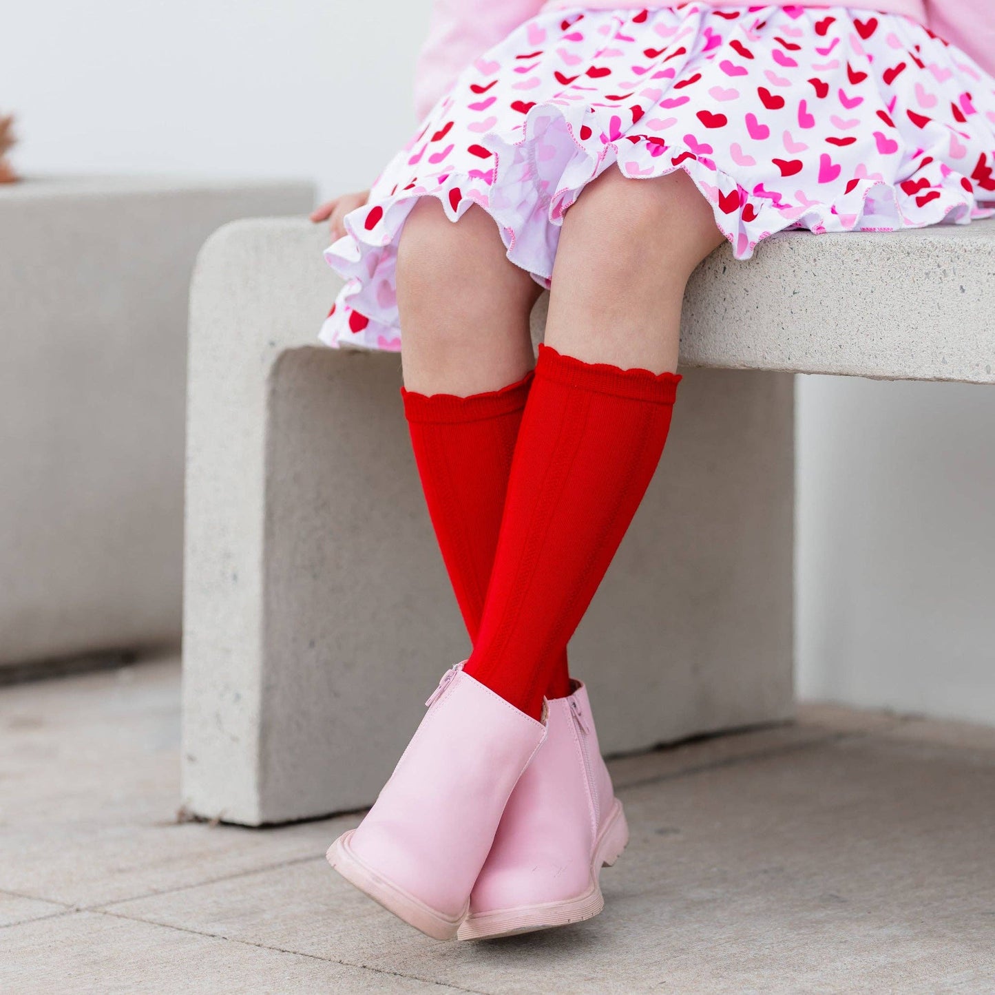 Scalloped Knee High Socks