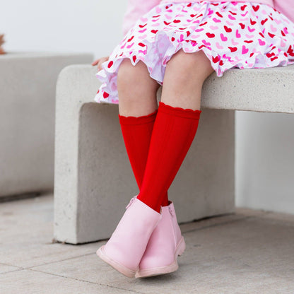 Scalloped Knee High Socks