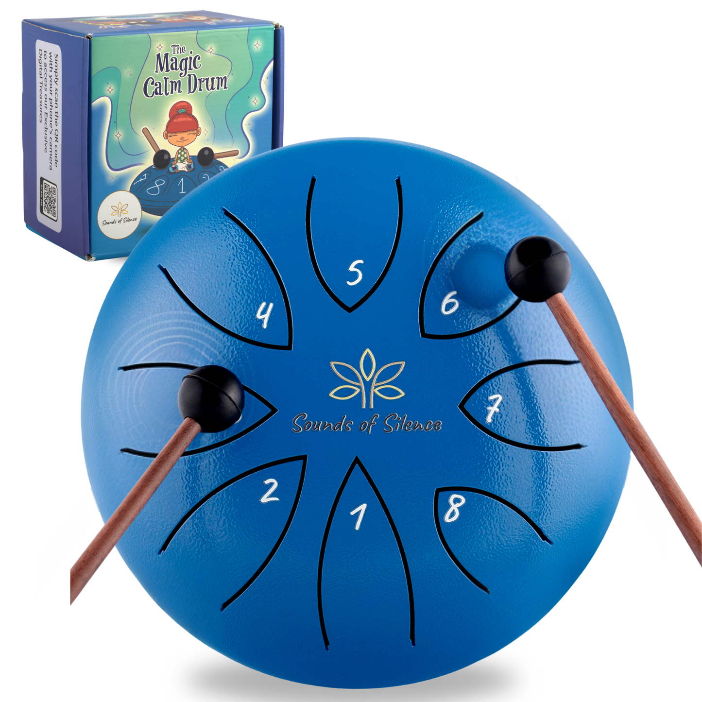 Magic Calm Drum Steel Tongue Drum Set (Blue)