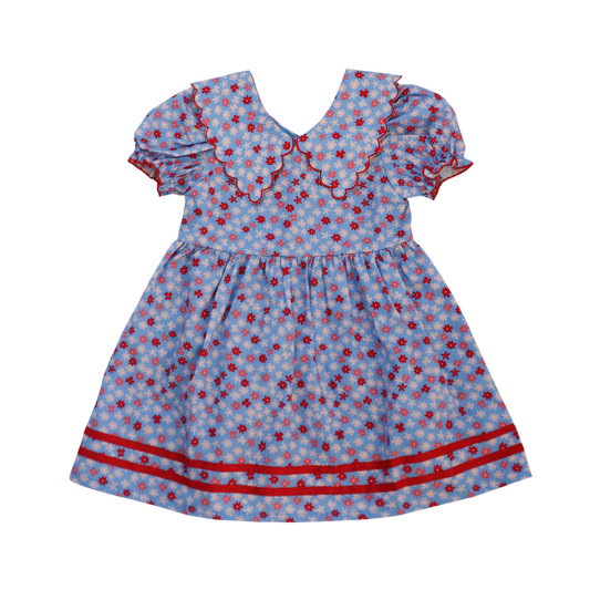 Conley Dress (Blue Ditsy Floral)