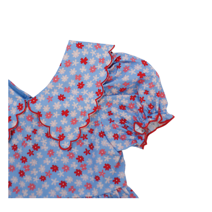 Conley Dress (Blue Ditsy Floral)