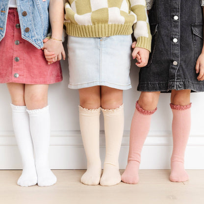 Lace Top Knee High Socks (3-Pack)