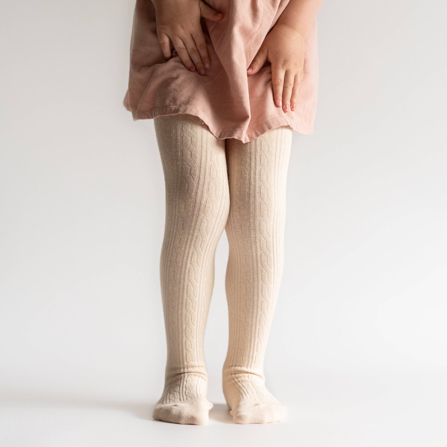 Cable Knit Tights - Vanilla
