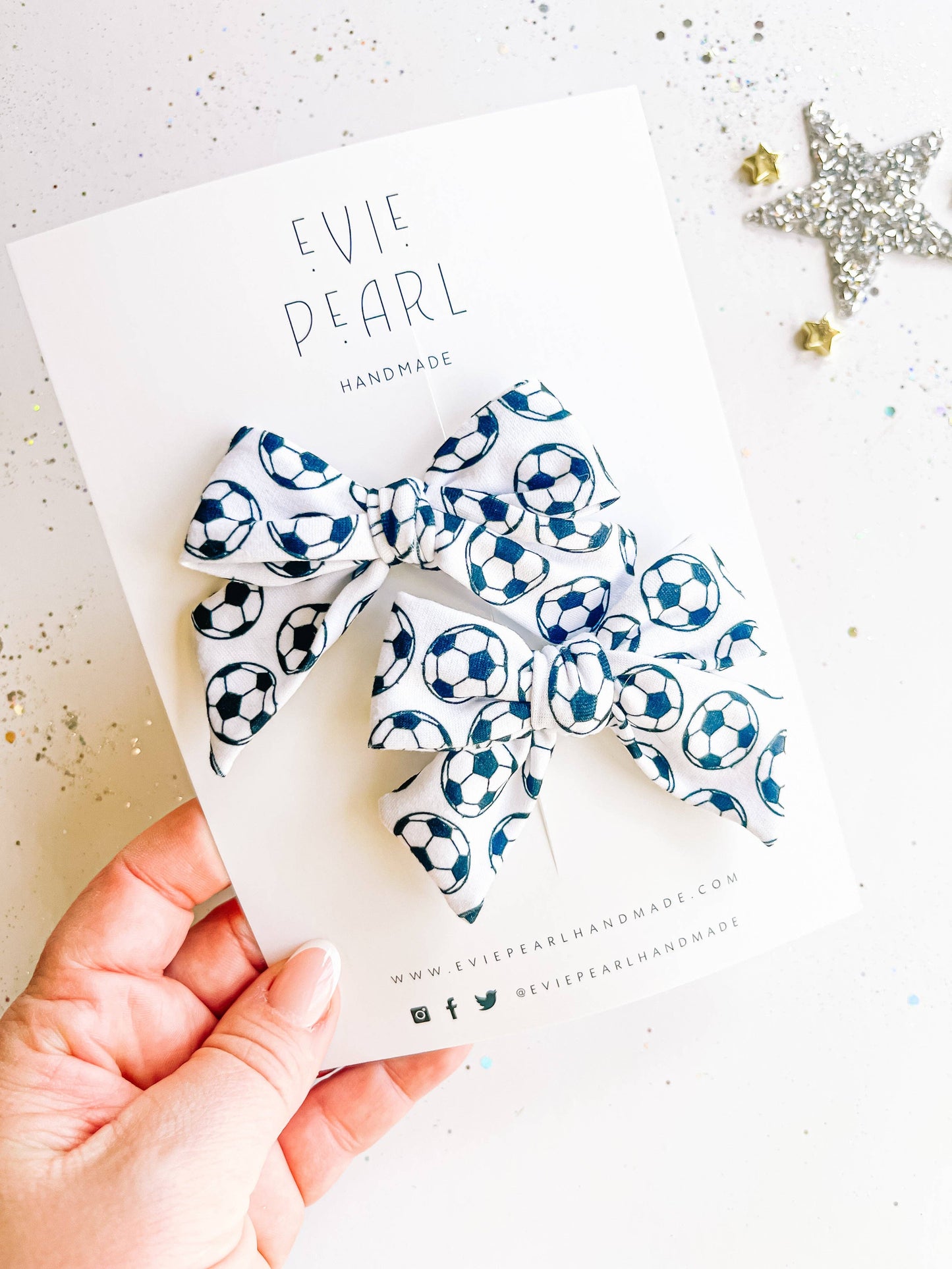 Soccer Small Pinwheel Pigtail Bows