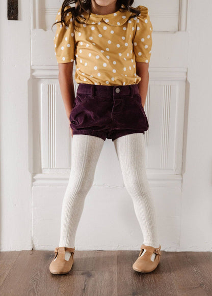 Cable Knit Tights - Heathered Ivory