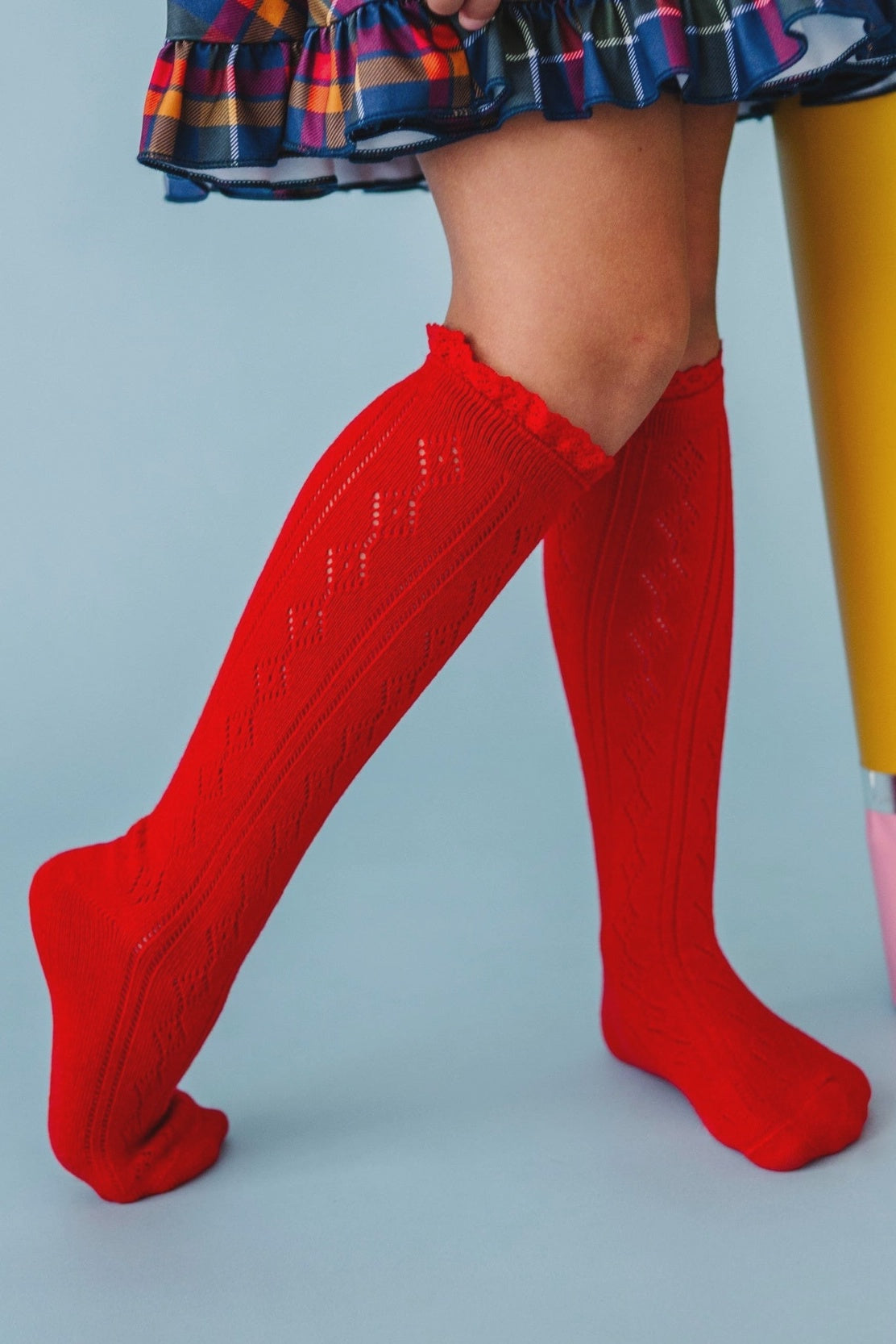 Fancy Lace Top Knee High Socks